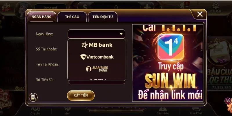 Hướng dẫn rút tiền Sunwin bằng thẻ cào